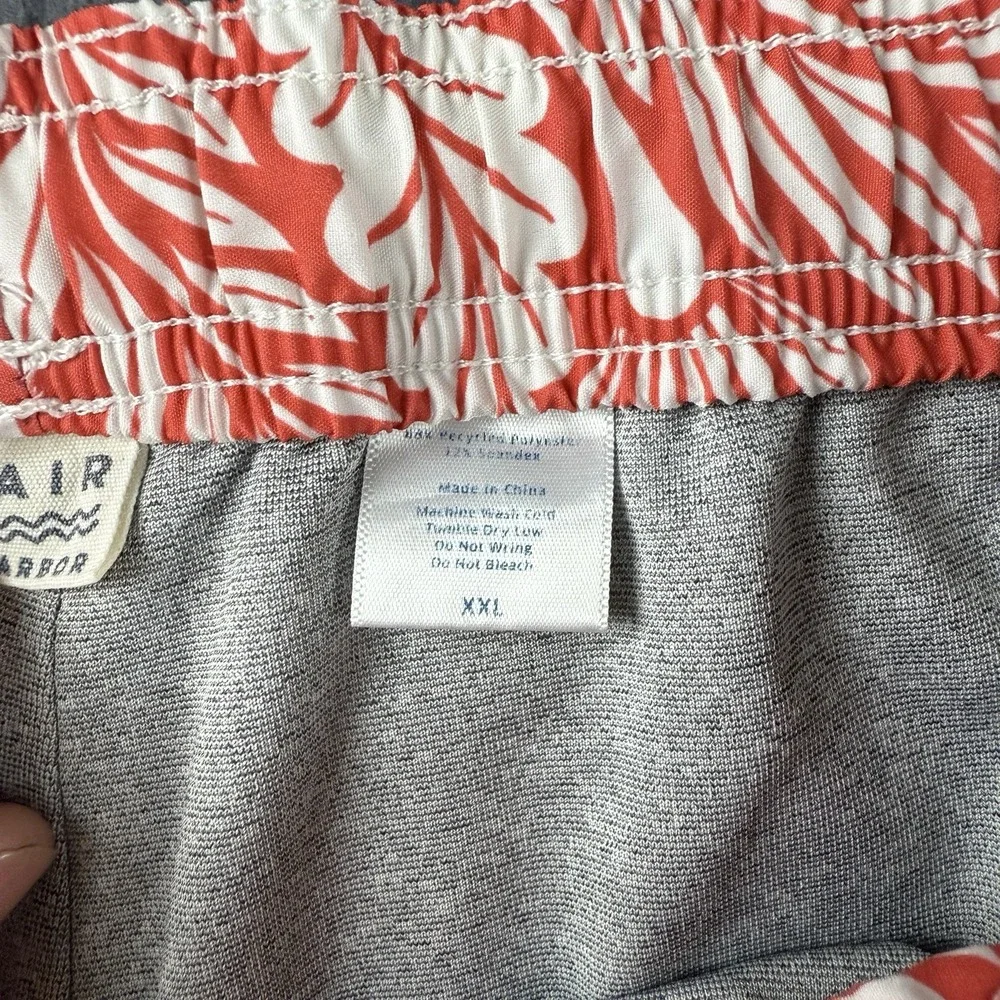 Fair Harbor Shorts Men's 2XL Red Hawaiian Lined Athletic Drawstring Hybrid Swim